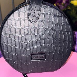 Calpak Black Croc-Embossed Round Crossbody Purse